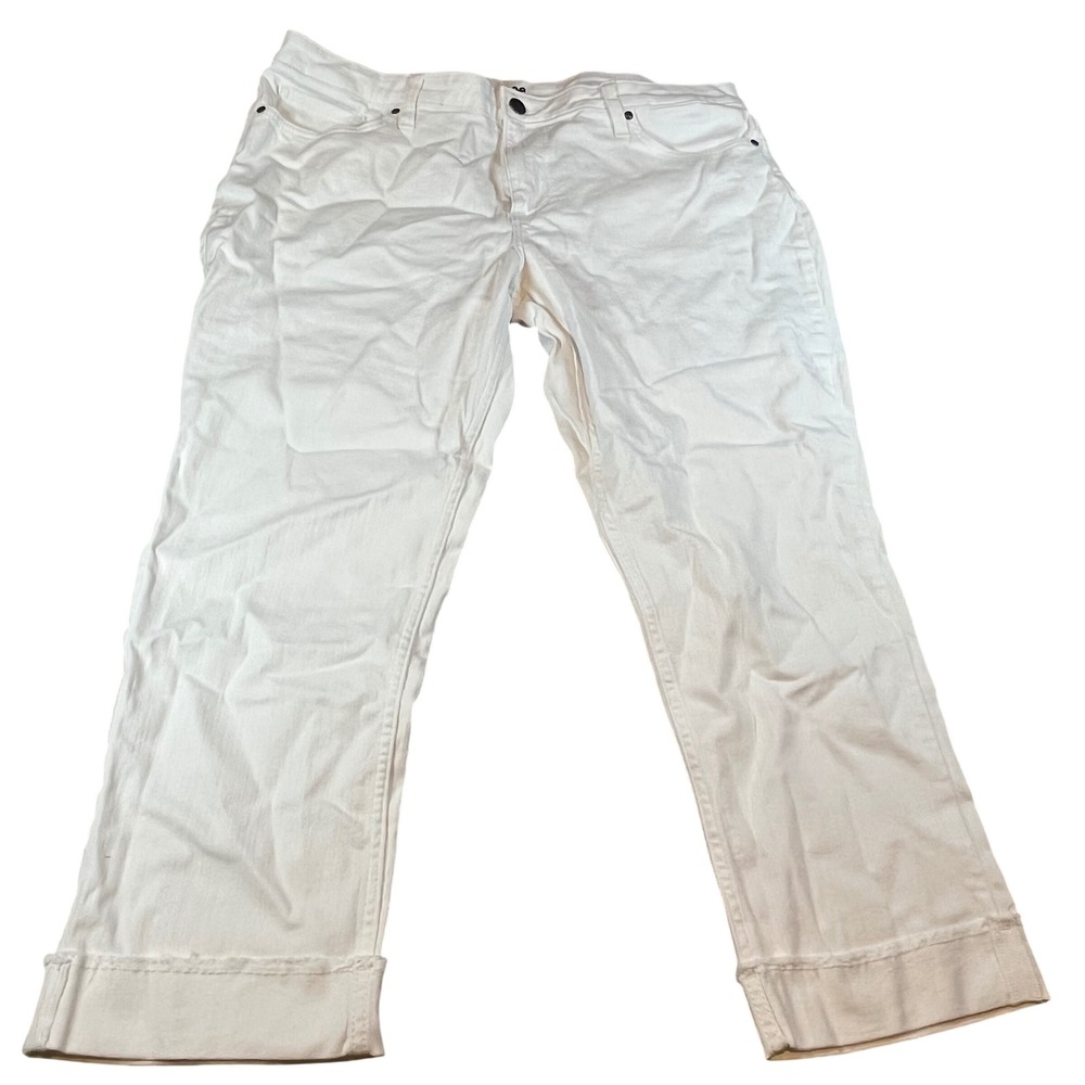 Lee Riders Indigo Womens White Straight Leg Jeans Raw Hem 10ZMREB10 Size 18M NEW